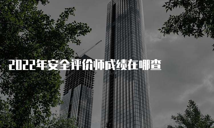 2022年安全评价师成绩在哪查