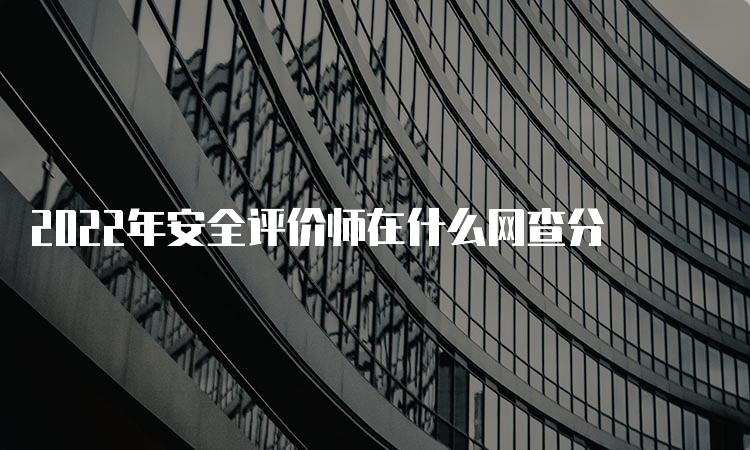 2022年安全评价师在什么网查分