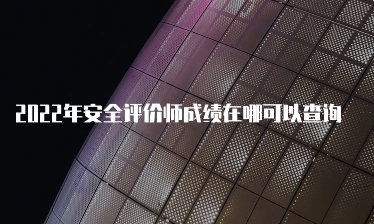 2022年安全评价师成绩在哪可以查询