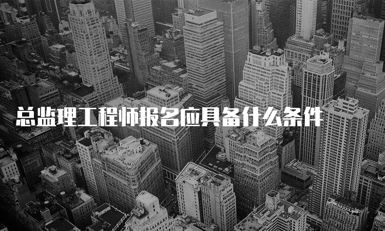 总监理工程师报名应具备什么条件