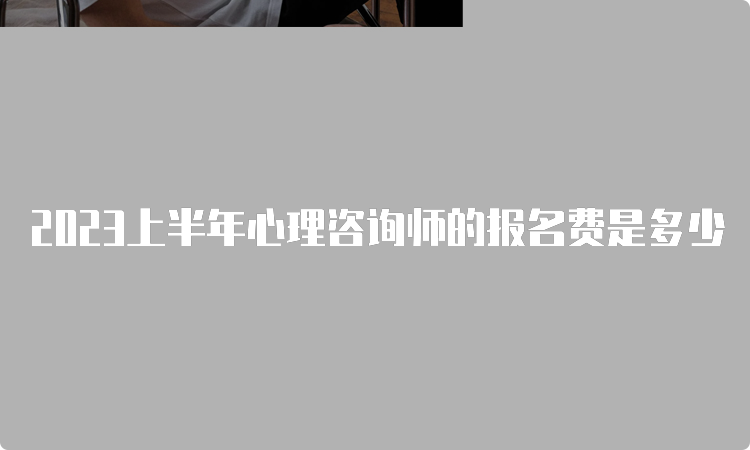 2023上半年心理咨询师的报名费是多少