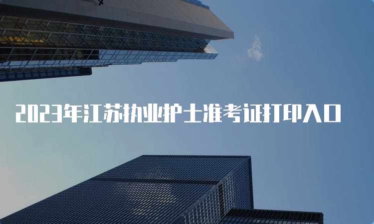 2023年江苏执业护士准考证打印入口