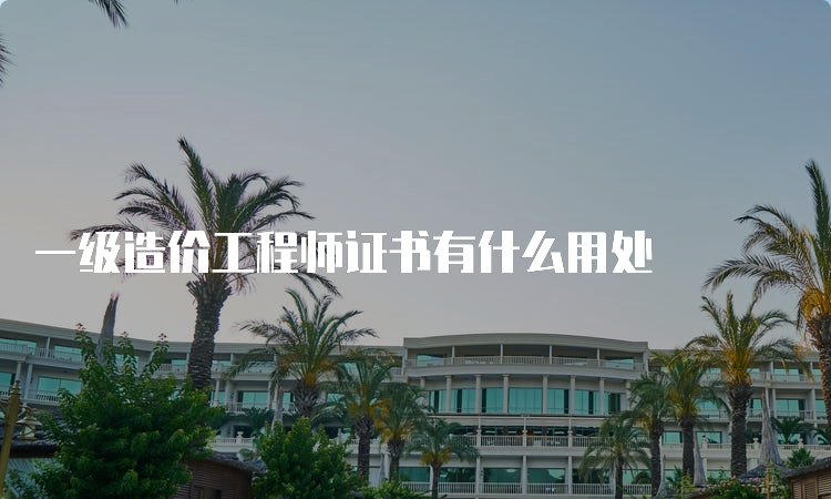 一级造价工程师证书有什么用处