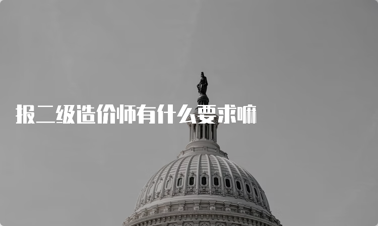 报二级造价师有什么要求嘛