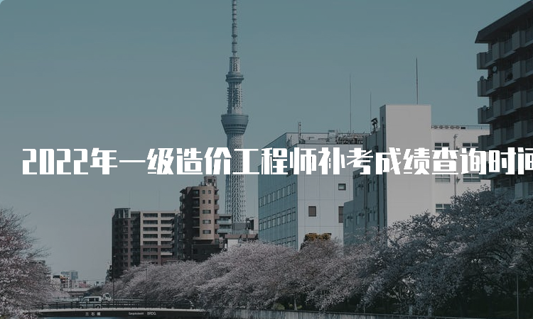 2022年一级造价工程师补考成绩查询时间：7月底前