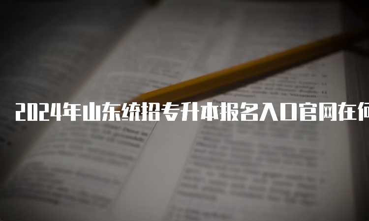 2024年山东统招专升本报名入口官网在何处？