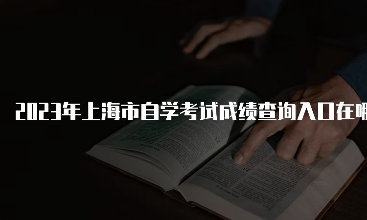 2023年上海市自学考试成绩查询入口在哪里呢