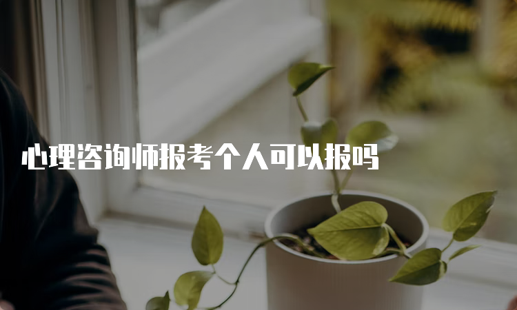 心理咨询师报考个人可以报吗