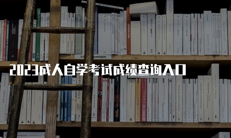 2023成人自学考试成绩查询入口