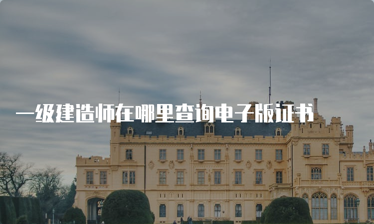 一级建造师在哪里查询电子版证书