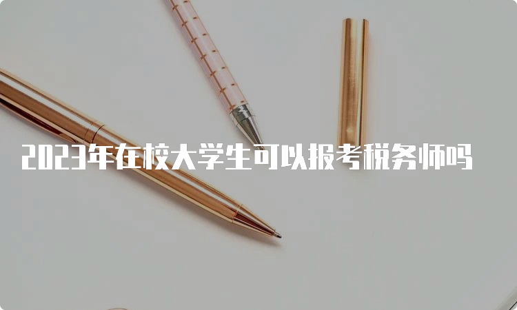 2023年在校大学生可以报考税务师吗