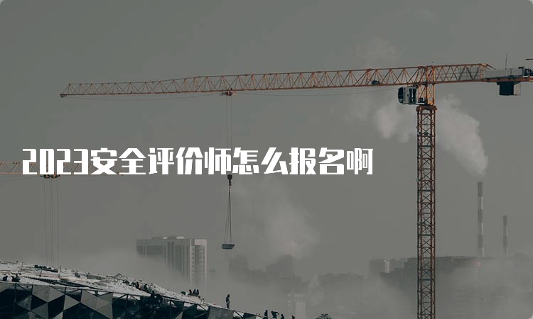 2023安全评价师怎么报名啊