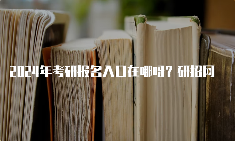 2024年考研报名入口在哪呀？研招网