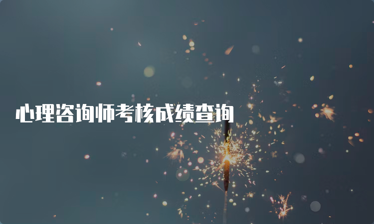 心理咨询师考核成绩查询