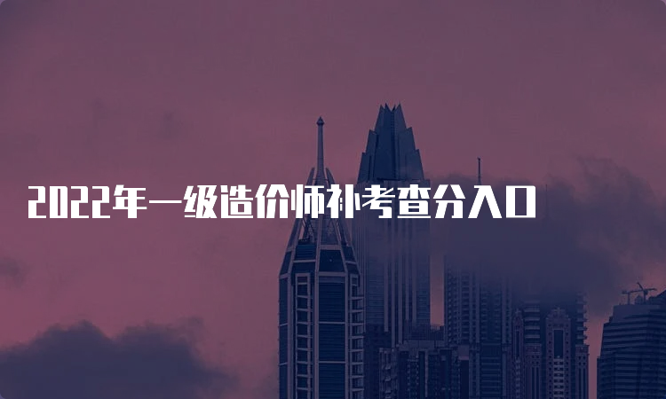 2022年一级造价师补考查分入口