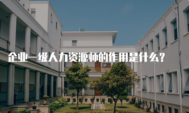 企业一级人力资源师的作用是什么？