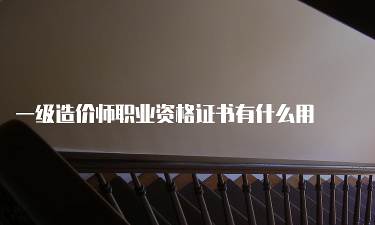 一级造价师职业资格证书有什么用