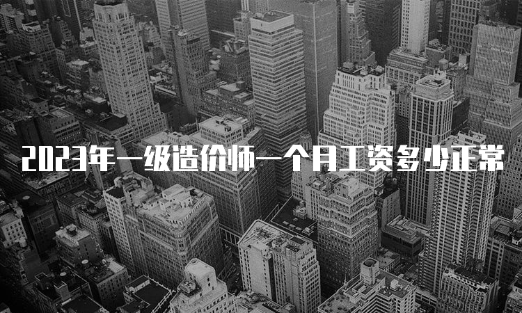 2023年一级造价师一个月工资多少正常