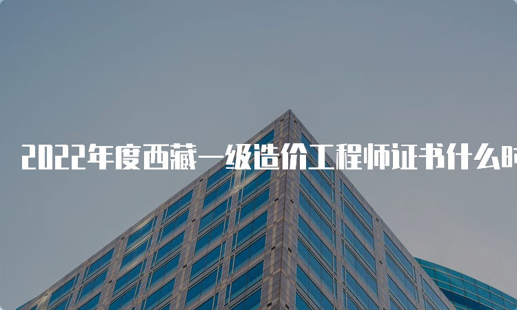 2022年度西藏一级造价工程师证书什么时候领取