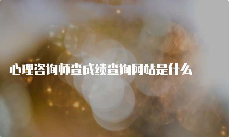 心理咨询师查成绩查询网站是什么