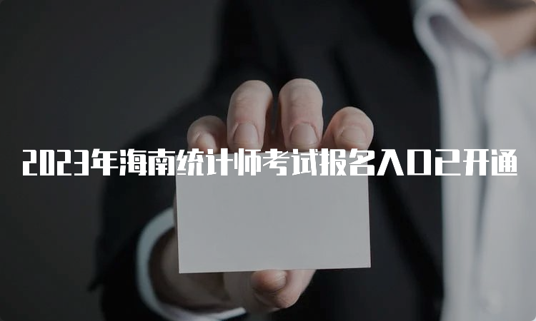 2023年海南统计师考试报名入口已开通