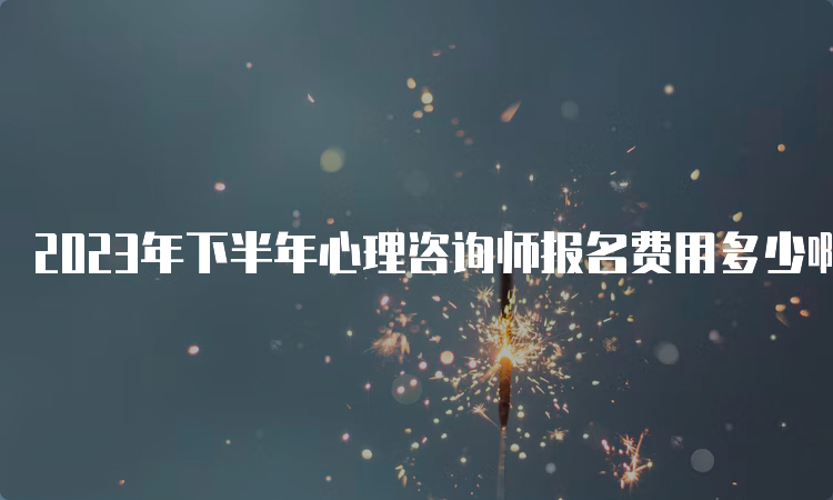 2023年下半年心理咨询师报名费用多少啊