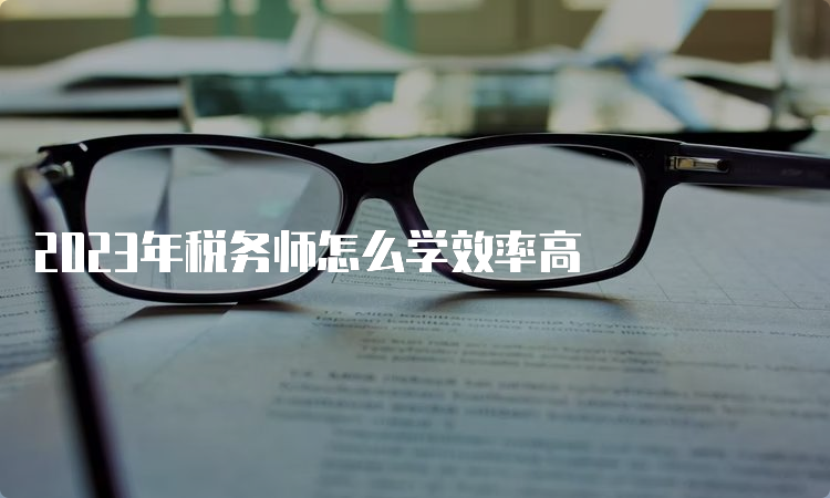 2023年税务师怎么学效率高