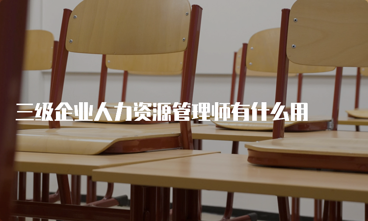 三级企业人力资源管理师有什么用