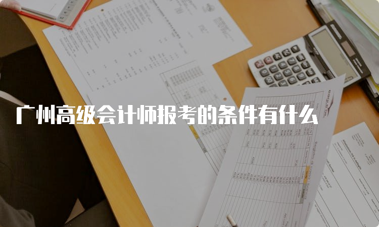 广州高级会计师报考的条件有什么