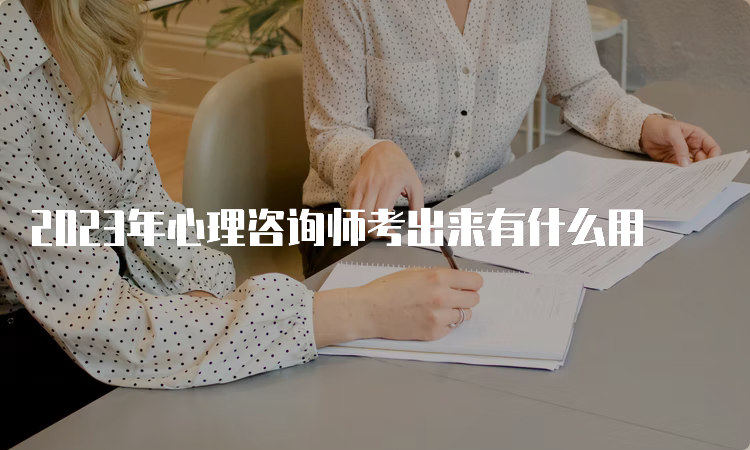 2023年心理咨询师考出来有什么用