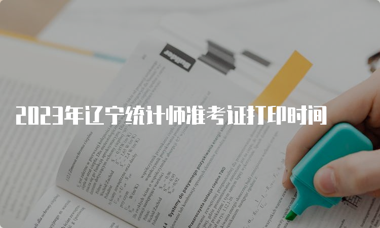 2023年辽宁统计师准考证打印时间