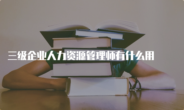 三级企业人力资源管理师有什么用