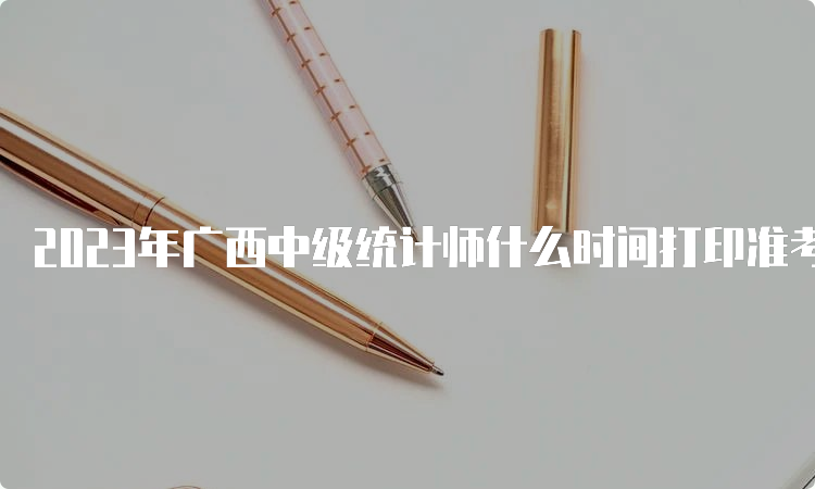 2023年广西中级统计师什么时间打印准考证