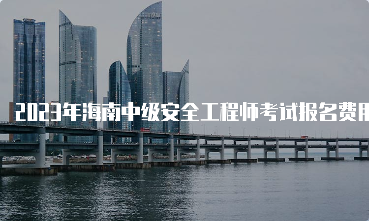 2023年海南中级安全工程师考试报名费用