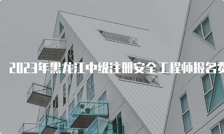 2023年黑龙江中级注册安全工程师报名费用