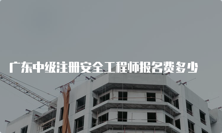 广东中级注册安全工程师报名费多少