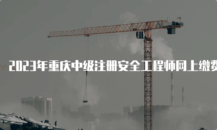 2023年重庆中级注册安全工程师网上缴费时间及收费标准