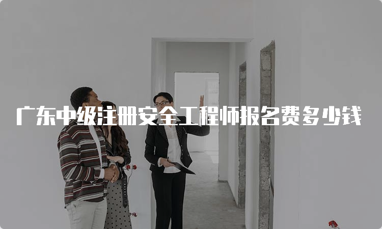 广东中级注册安全工程师报名费多少钱