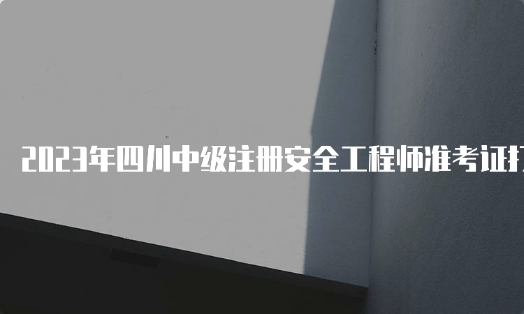 2023年四川中级注册安全工程师准考证打印时间