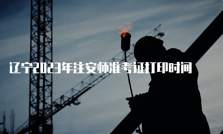 辽宁2023年注安师准考证打印时间