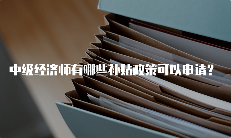 中级经济师有哪些补贴政策可以申请？