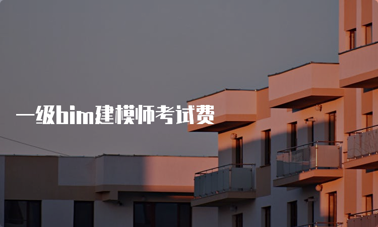 一级bim建模师考试费