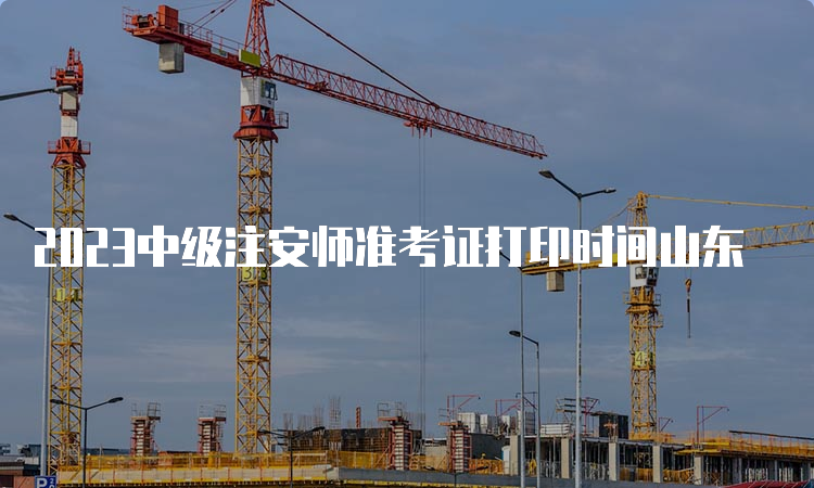 2023中级注安师准考证打印时间山东