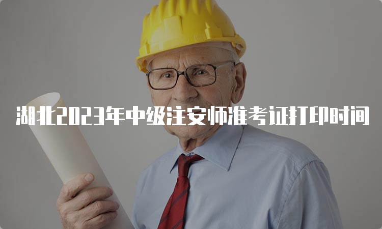 湖北2023年中级注安师准考证打印时间