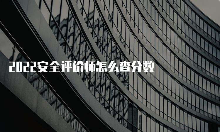 2022安全评价师怎么查分数