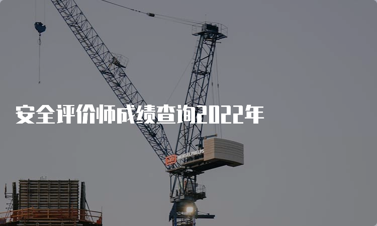 安全评价师成绩查询2022年