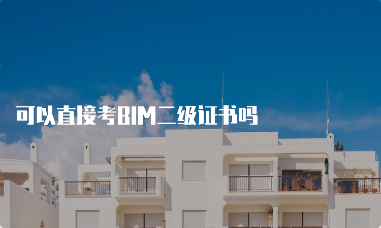 可以直接考BIM二级证书吗