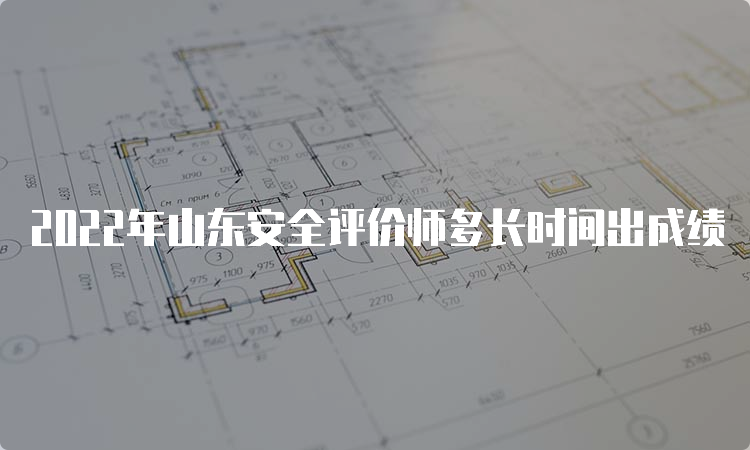 2022年山东安全评价师多长时间出成绩