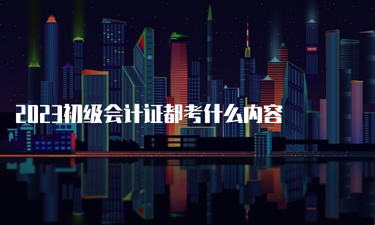 2023初级会计证都考什么内容