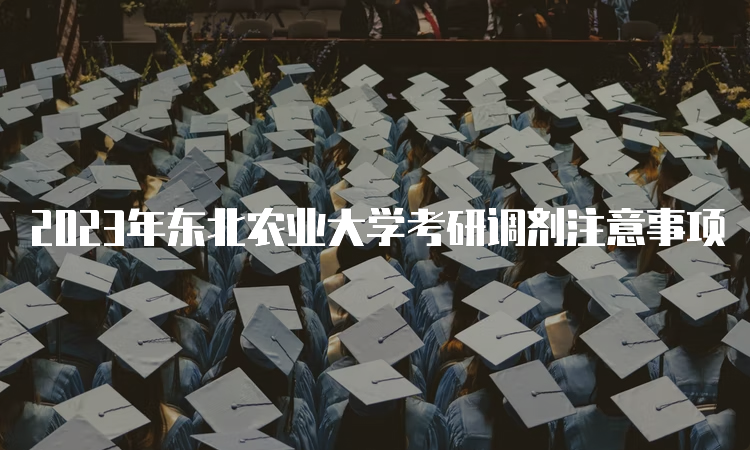 2023年东北农业大学考研调剂注意事项